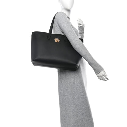 Versace Grained Calfskin La Medusa Tote Bag Black 2 of 11