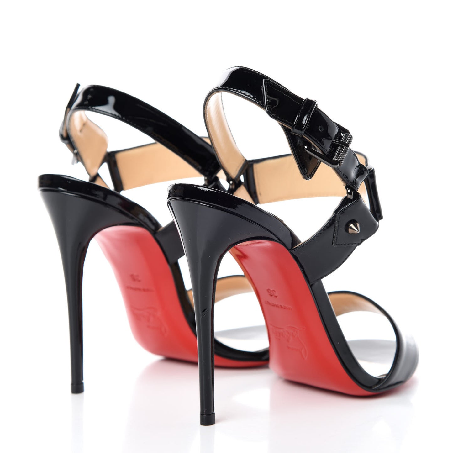 Patent Sova Heel 100 Sandals 36 Black