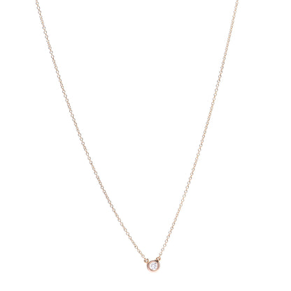 Tiffany 18K Rose Gold Diamond .10ct Elsa Peretti Diamonds by the Yard Pendant Necklace 1 of 5