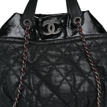 Chanel Iridescent Calfskin Quilted Large In The Mix Tote Black 5 of 10