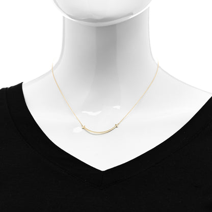 Tiffany 18K Yellow Gold Small T Smile Pendant Necklace 2 of 5