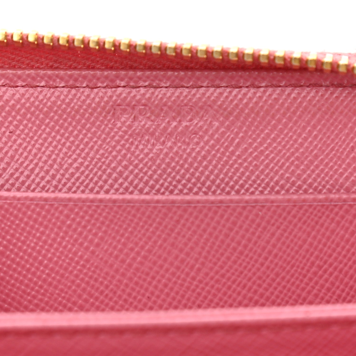 Prada Saffiano Metal Zip Coin Purse Geranio 6 of 9