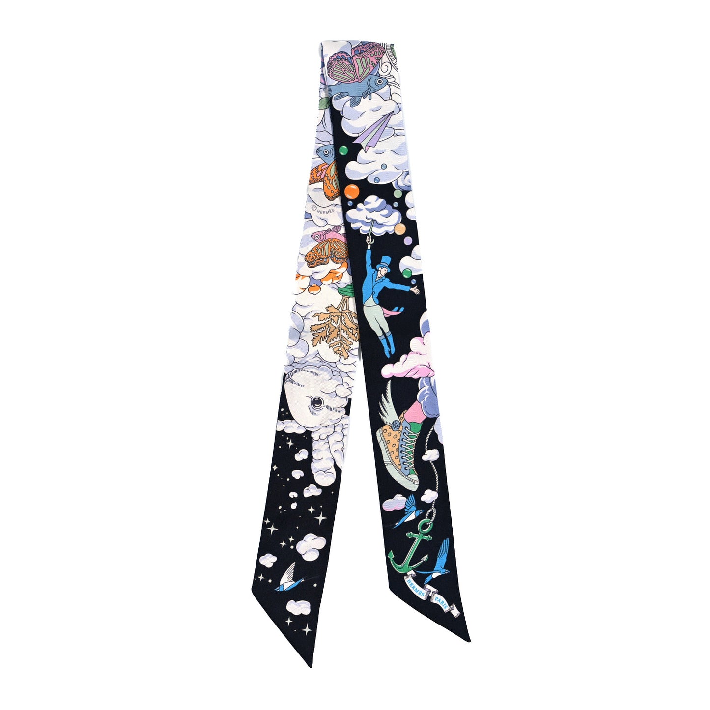 Silk Sur Mon Nuage Twilly Bleu Black Mauve