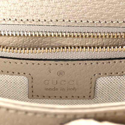 Gucci GG Supreme Monogram Textured Dollar Calfskin Web Small Ophidia Padlock Top Handle Bag Beige Mystic White Oatmeal 7 of 9