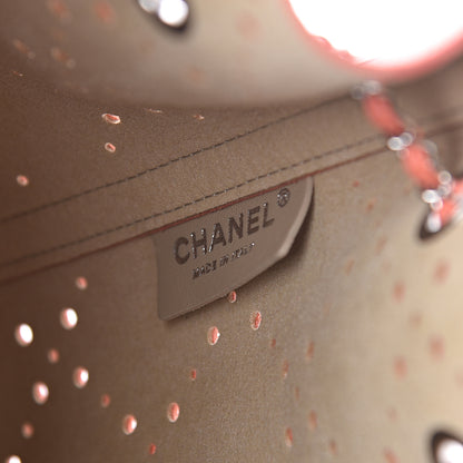 Chanel Caviar Perforated Drawstring CC Bag Coral Beige 7 of 12