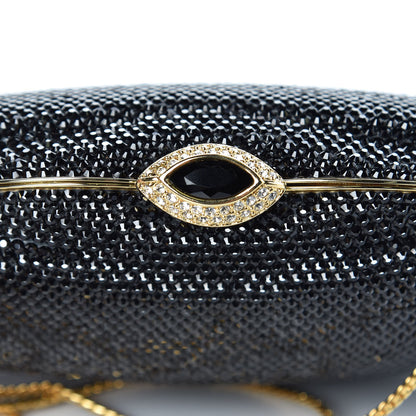 Judith Leiber Swarovski Crystal Minaudiere Clutch Black Gold 8 of 9