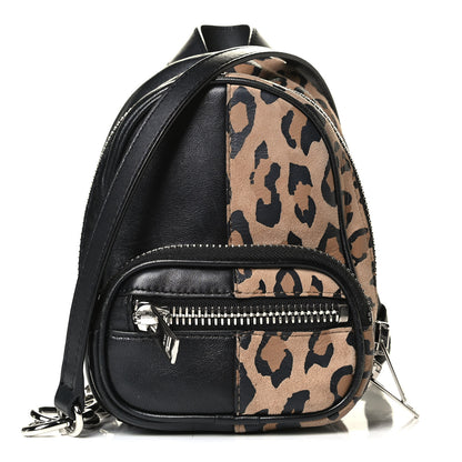 Alexander Wang Lambskin Leopard Print Mini Attica Backpack Crossbody Multicolor Black 1 of 7