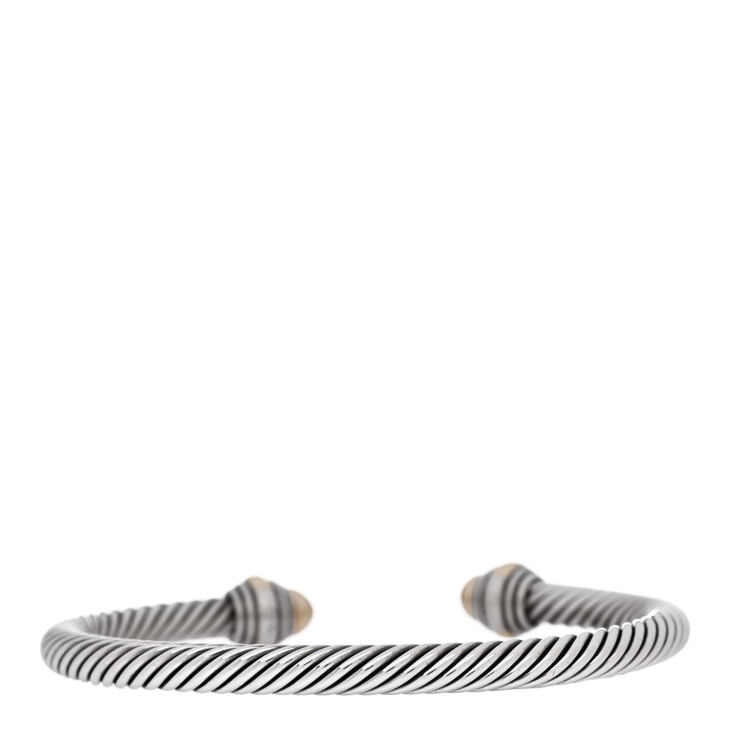 Sterling Silver 14K Yellow Gold 5mm Cable Classics Dome Bracelet