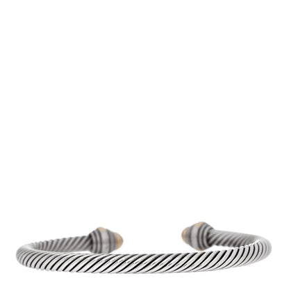 David Yurman Sterling Silver 14K Yellow Gold 5mm Cable Classics Dome Bracelet 2 of 4