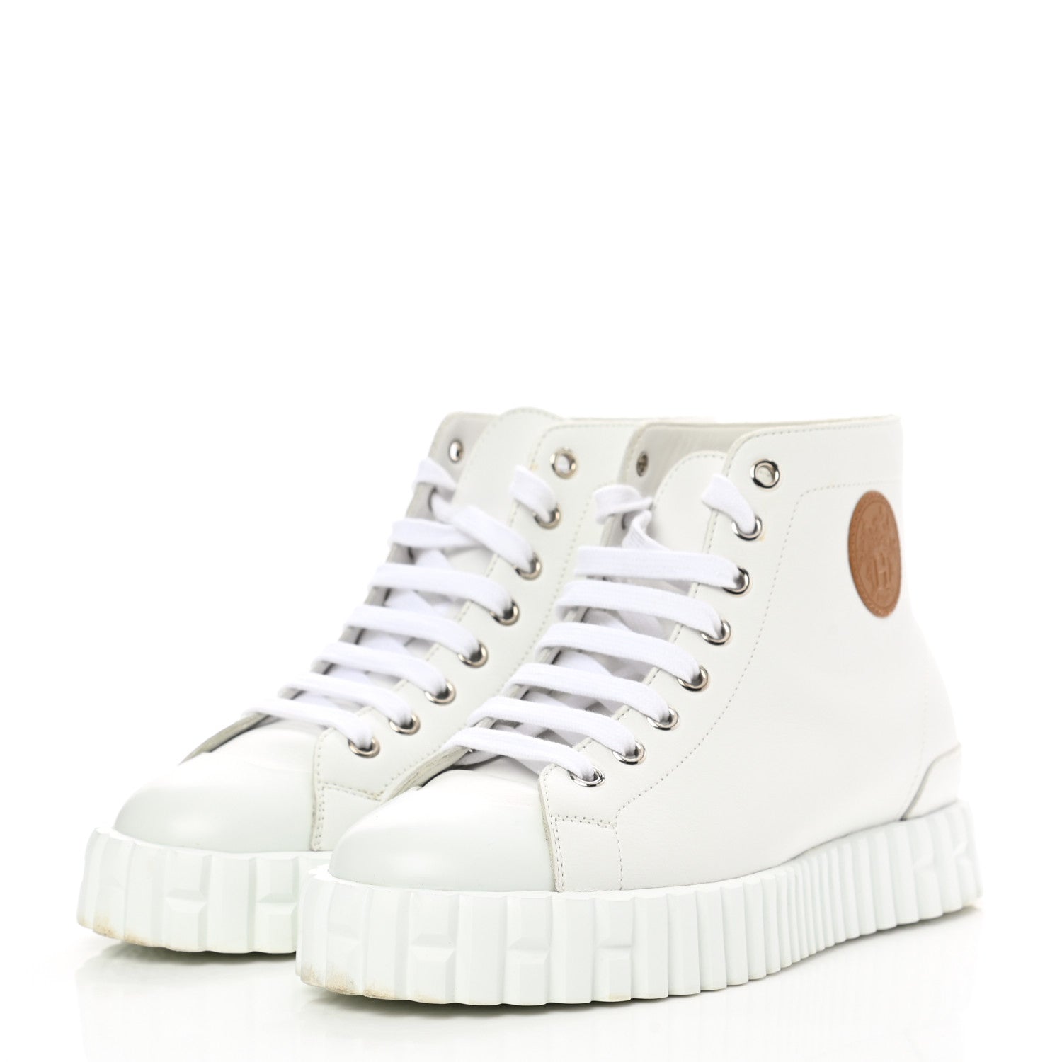 Hermes Calfskin Womens Climb Sneakers 36 White 3 of 9