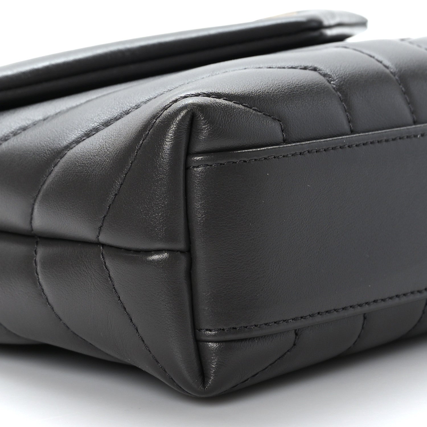 Saint Laurent Calfskin Y Quilted Monogram Toy Loulou Crossbody Bag Asphalt 8 of 9