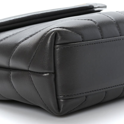 Saint Laurent Calfskin Y Quilted Monogram Toy Loulou Crossbody Bag Asphalt 8 of 9
