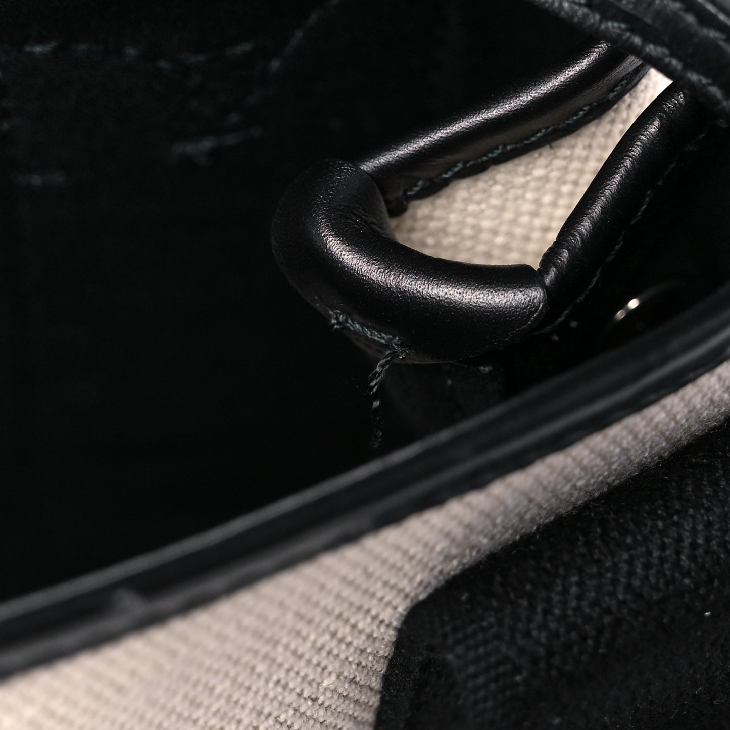 Cotton Canvas Calfskin Navy Cabas XS Natural Black