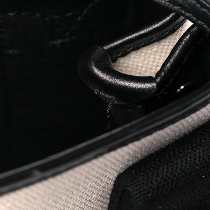 Balenciaga Cotton Canvas Calfskin Navy Cabas XS Natural Black 17 of 18