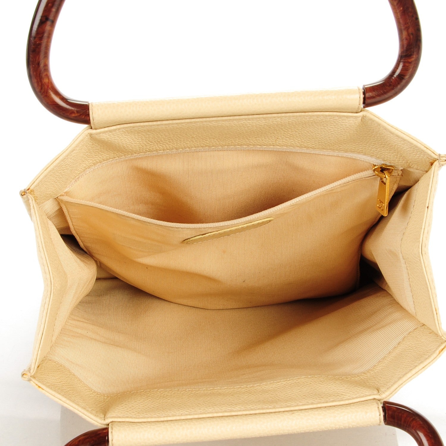 Chanel Grained Calfskin Tortoise Handle Tote White 5 of 7