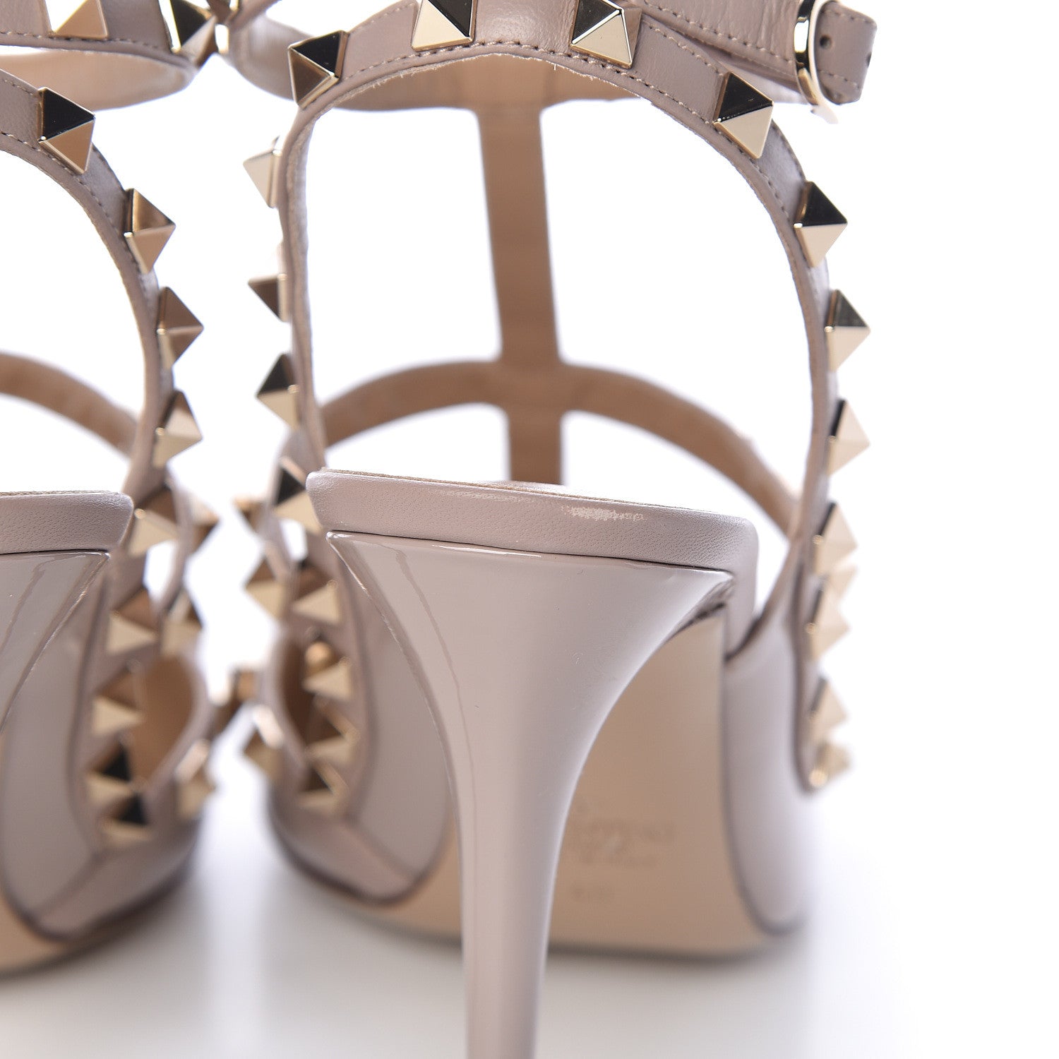 Valentino Garavani Patent Rockstud Ankle Strap Pumps 40 Poudre 11 of 12