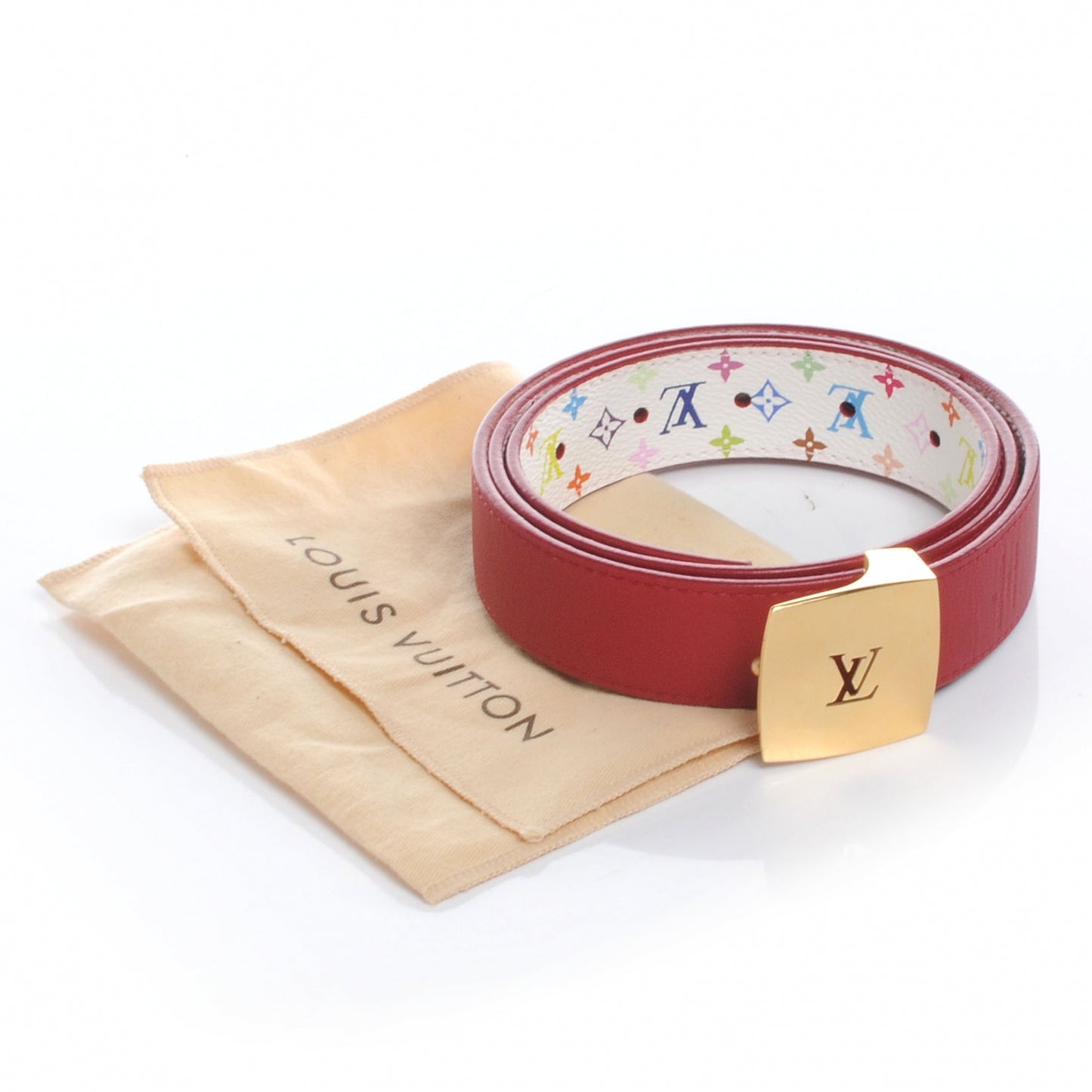 Monogram Multicolor LV Cut Reversible Belt 90 36 White
