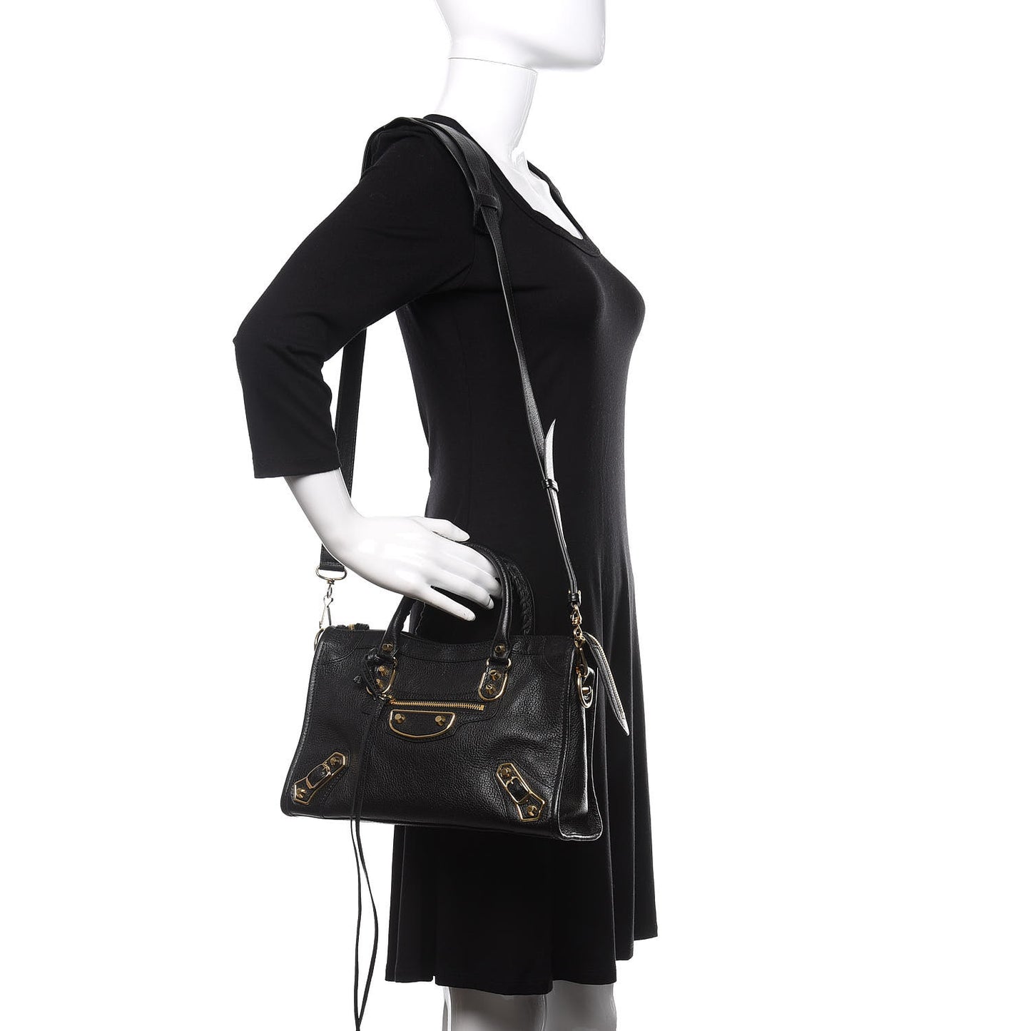 Chevre Gold Metallic Edge Hardware S City Black