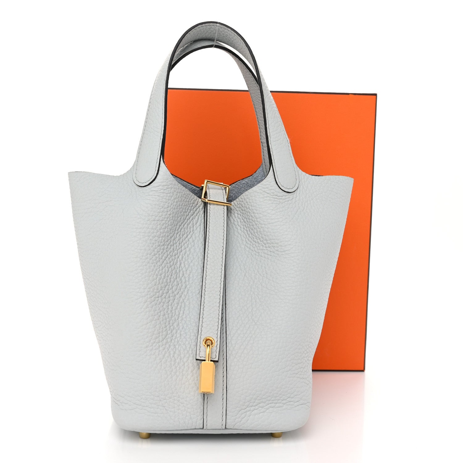 Hermes Taurillon Clemence Picotin Lock 18 PM Bleu Pale 10 of 10