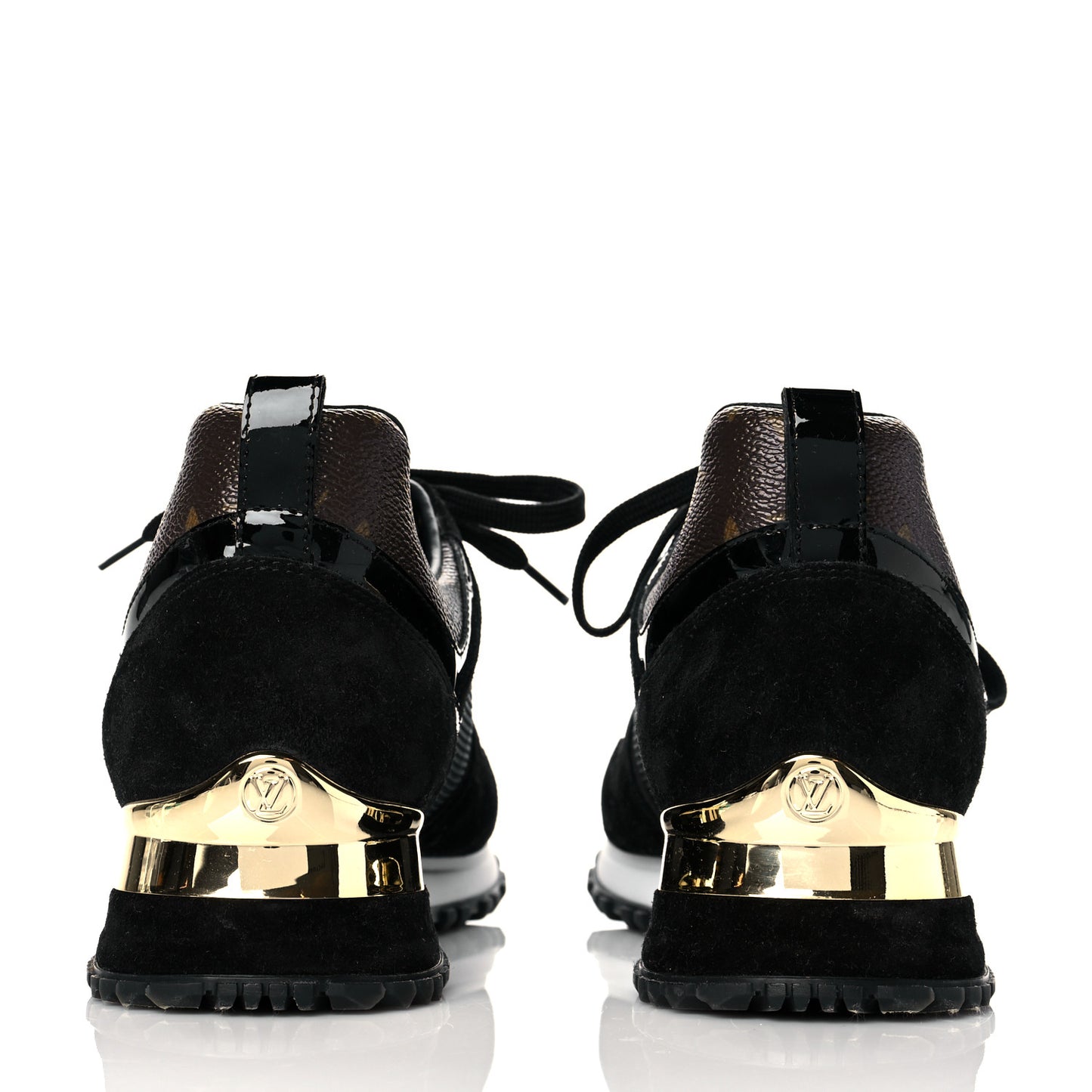 Suede Monogram Run Away Sneakers 39 Black