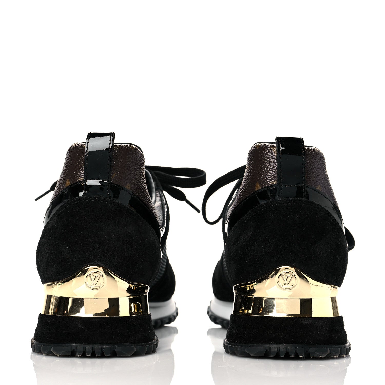 Louis Vuitton Suede Monogram Run Away Sneakers 39 Black 5 of 9