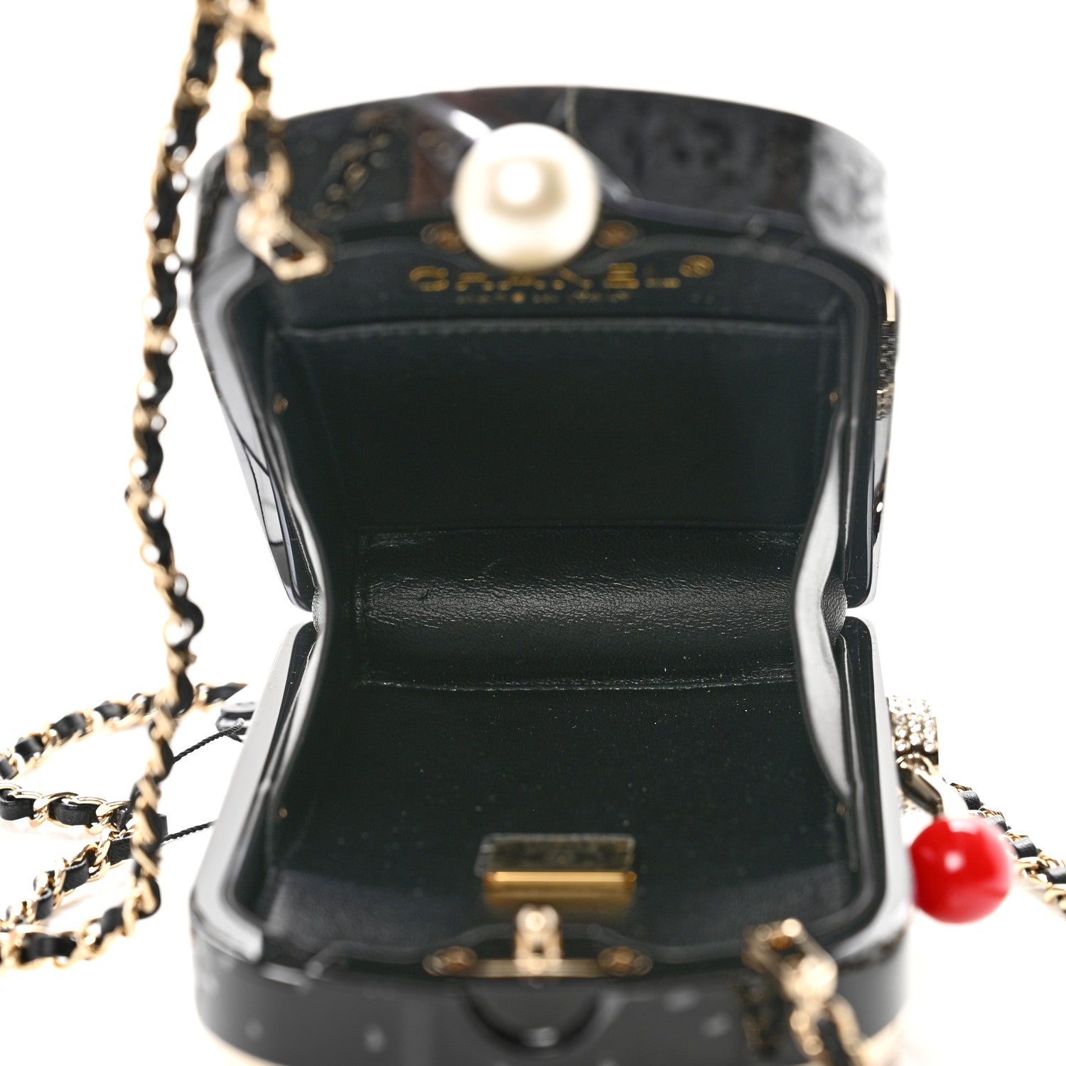 Chanel Resin Crystal Slot Machine Minaudiere Black Gold White Red 5 of 9
