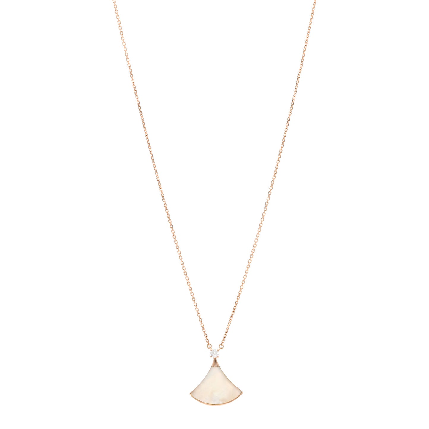 18K Rose Gold Diamond Mother of Pearl Divas' Dream Pendant Necklace
