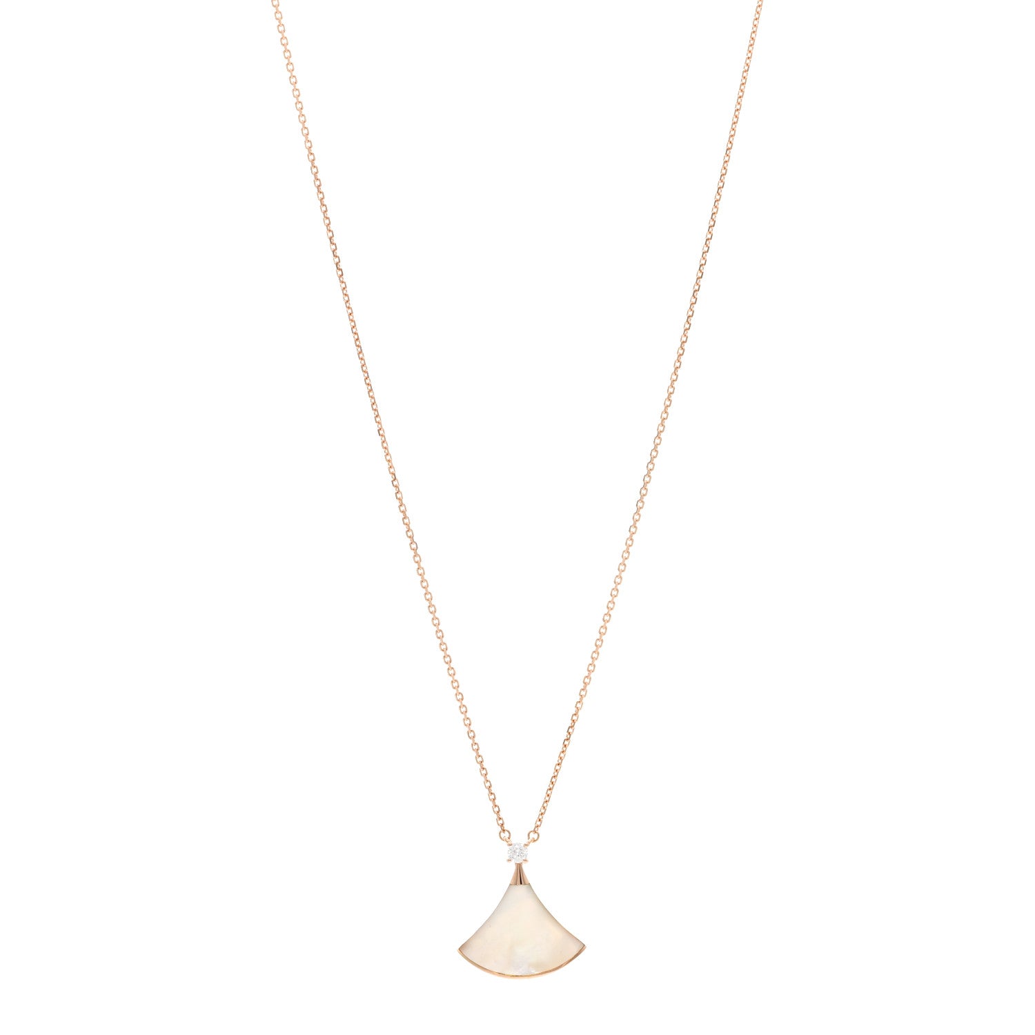 Bulgari 18K Rose Gold Diamond Mother of Pearl Divas' Dream Pendant Necklace 1 of 5