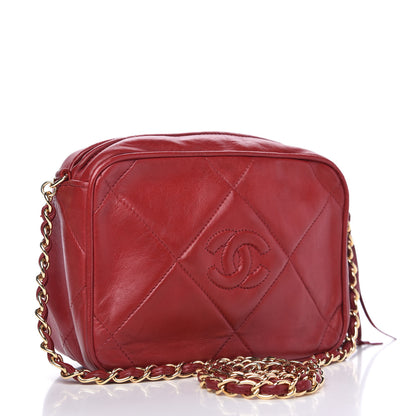 Chanel Lambskin Quilted Tassel Camera Case Red 3 of 11