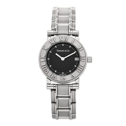 Tiffany Stainless Steel 25mm Atlas Quartz Watch Black 1 of 5