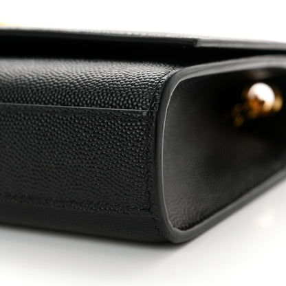 Saint Laurent Grain De Poudre Small Monogram Kate Satchel Black 10 of 12
