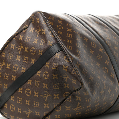 Louis Vuitton Monogram Macassar Keepall Bandouliere 55 9 of 11