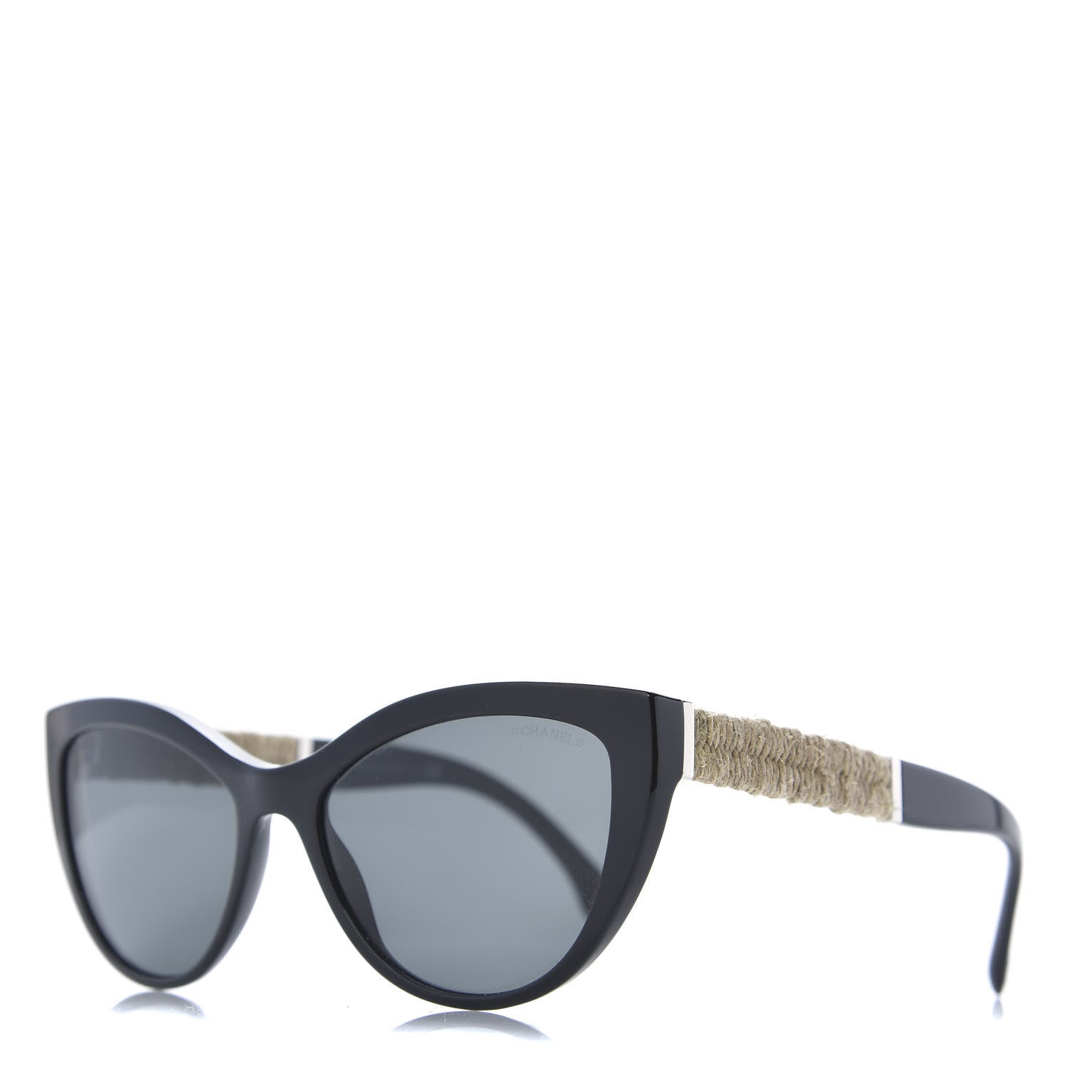 Chanel Acetate Rope Cat Eye Sunglasses 5409-A Black 1 of 8