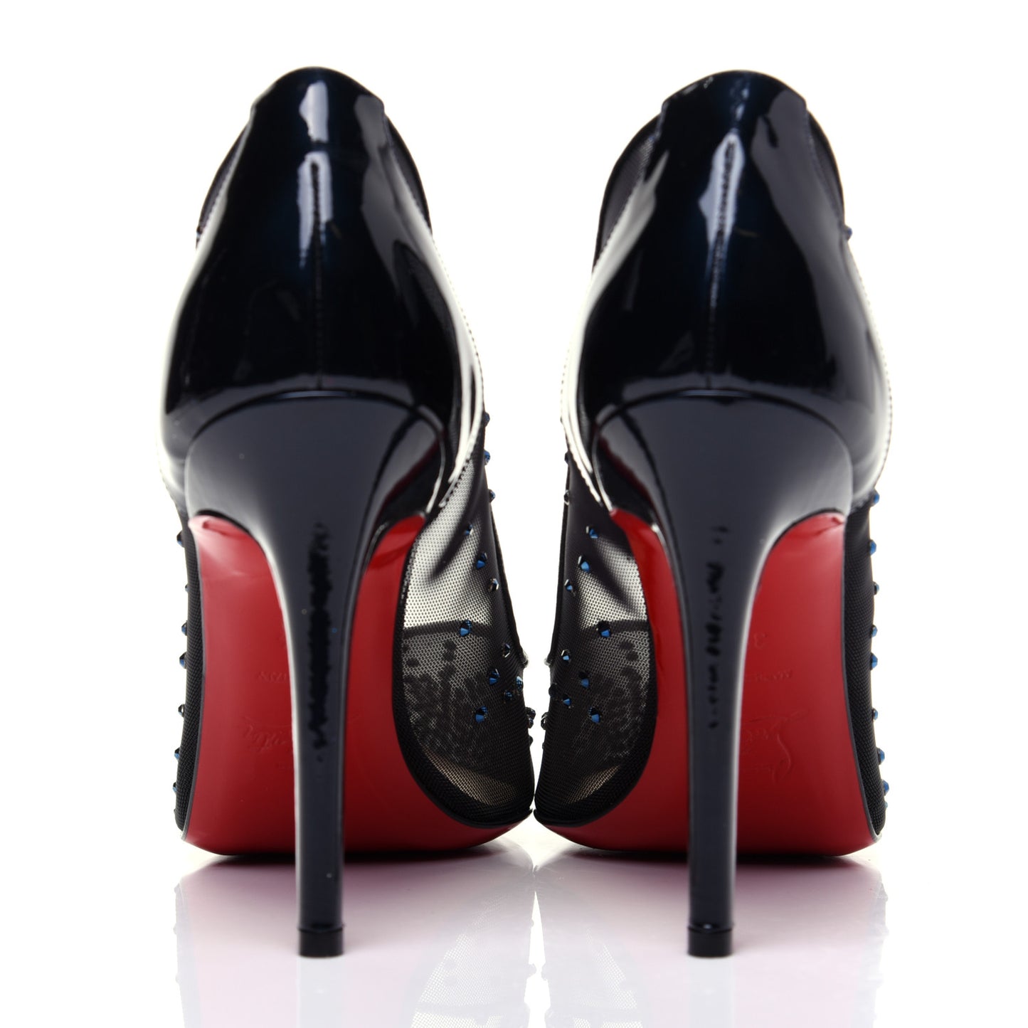 Rete Specchio Crystal Strass Follies 100 Pumps 39.5 Blue