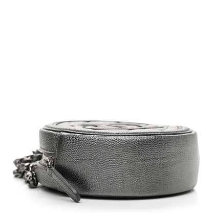 Chanel Metallic Caviar Quilted Round Filigree Crossbody Ruthenium 4 of 10
