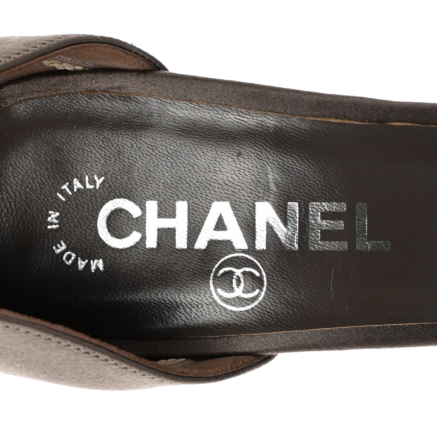 Chanel Satin Crystal Pumps 37.5 Dark Grey 7 of 11