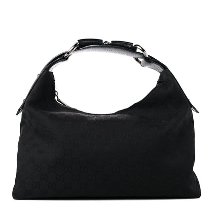Gucci Monogram Medium Horsebit Chain Hobo Black 1 of 17