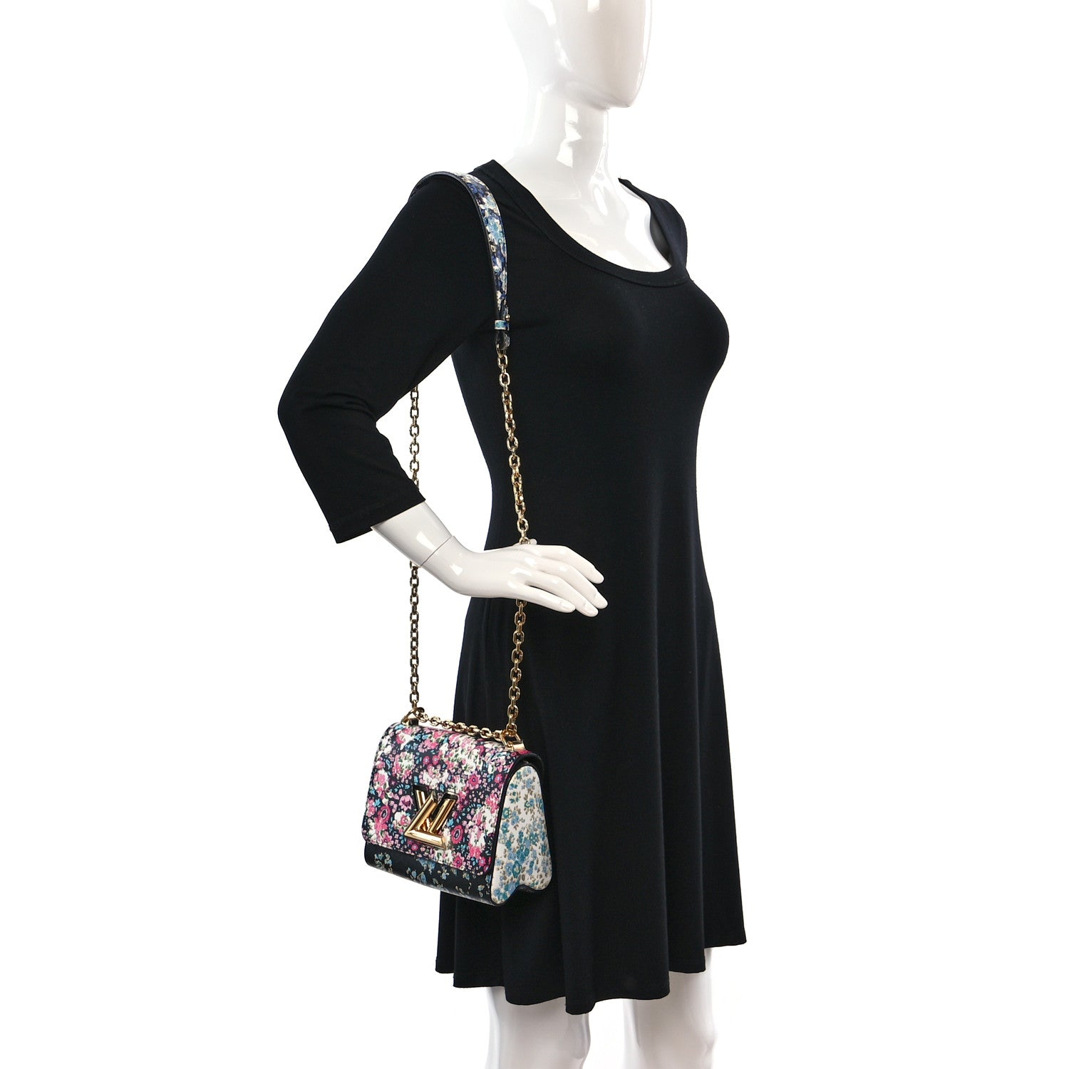 Louis Vuitton Printed Calfskin Flower Twist Shoulder Bag PM 2 of 7