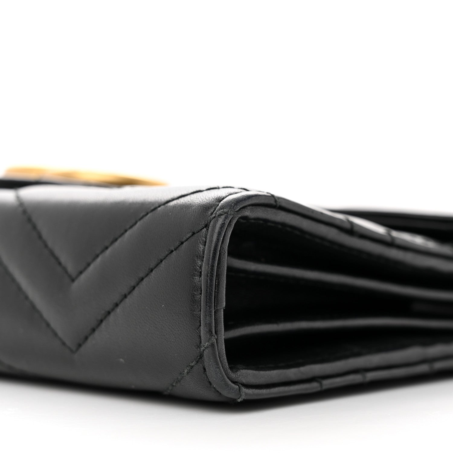 Gucci Calfskin Matelasse GG Marmont Chain Wallet Black 9 of 14