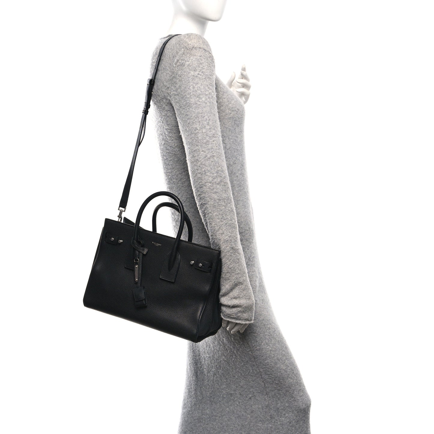 Grained Calfskin Small Supple Sac De Jour Black