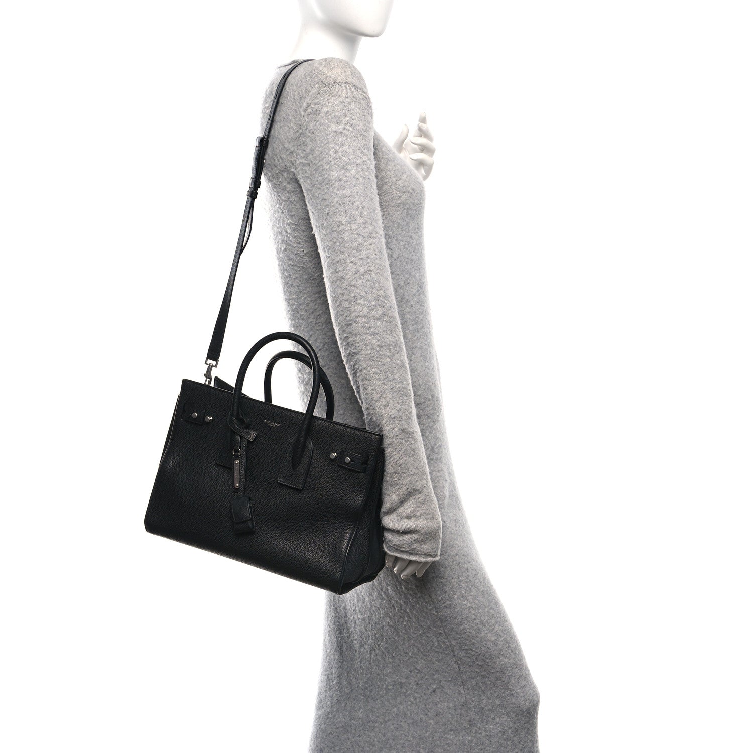 Saint Laurent Grained Calfskin Small Supple Sac De Jour Black 2 of 13