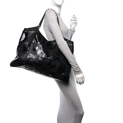 Chanel Patent Patchwork Large Brooklyn Tote Black 3 of 10