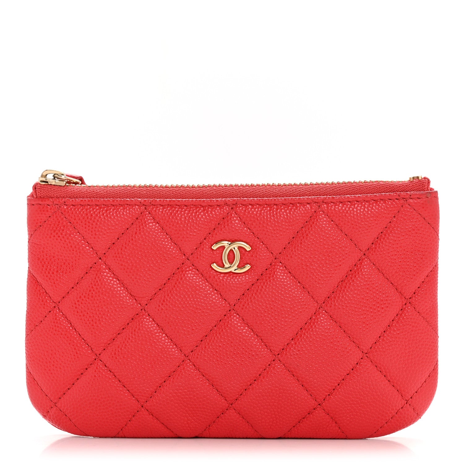 Chanel Caviar Quilted Small Cosmetic Case Dark Pink 1 of 8
