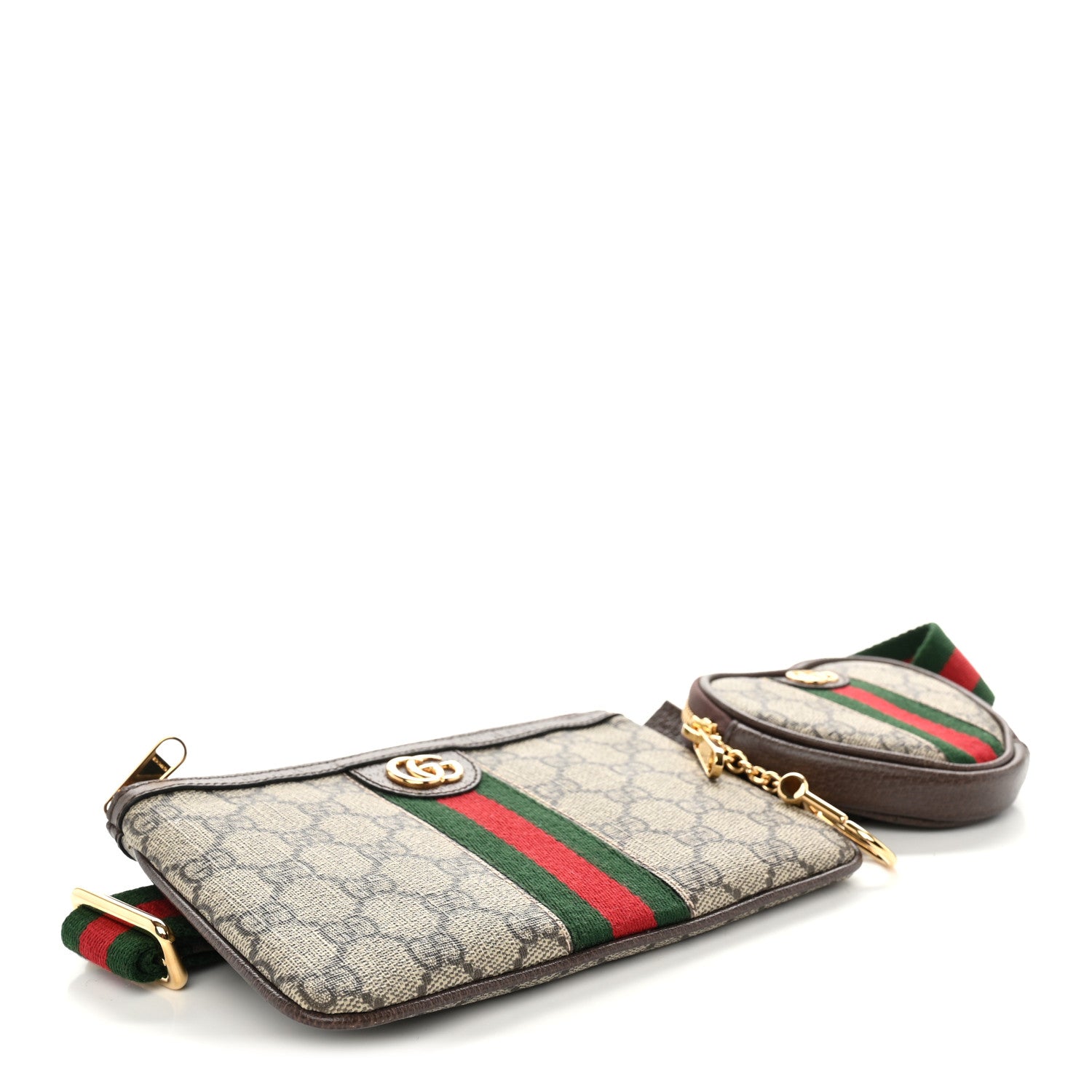 Gucci GG Supreme Monogram Web Ophidia Utility Belt Bag 75 30 Beige Ebony New Acero 3 of 10