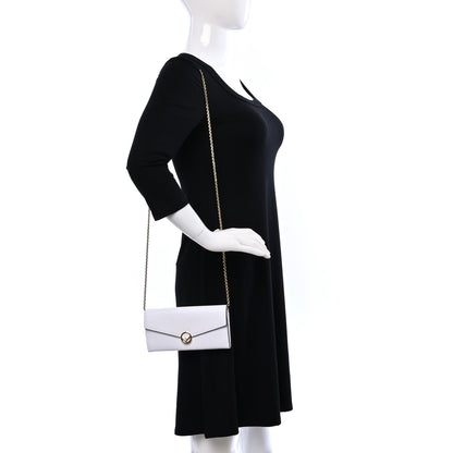 Fendi Vitello Cruise F is Fendi Continental Envelope Wallet on Chain Bianco 2 of 20