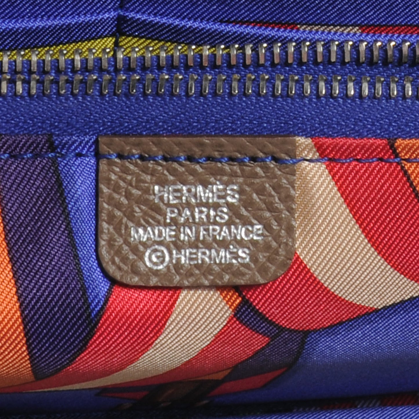 Epsom Silk In Wallet Etoupe Bleu Electrique