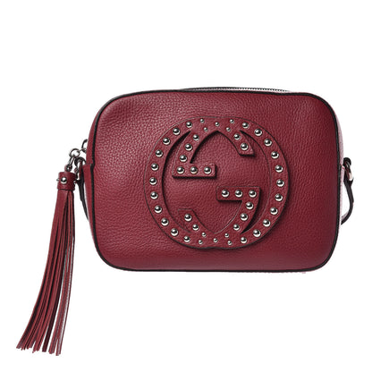 Gucci Pebbled Calfskin Studded Small Soho Disco Bag Soft Burgundy 1 of 10