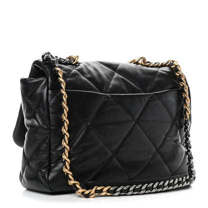 Chanel Goatskin Quilted Maxi Chanel 19 Flap Black 2 of 4