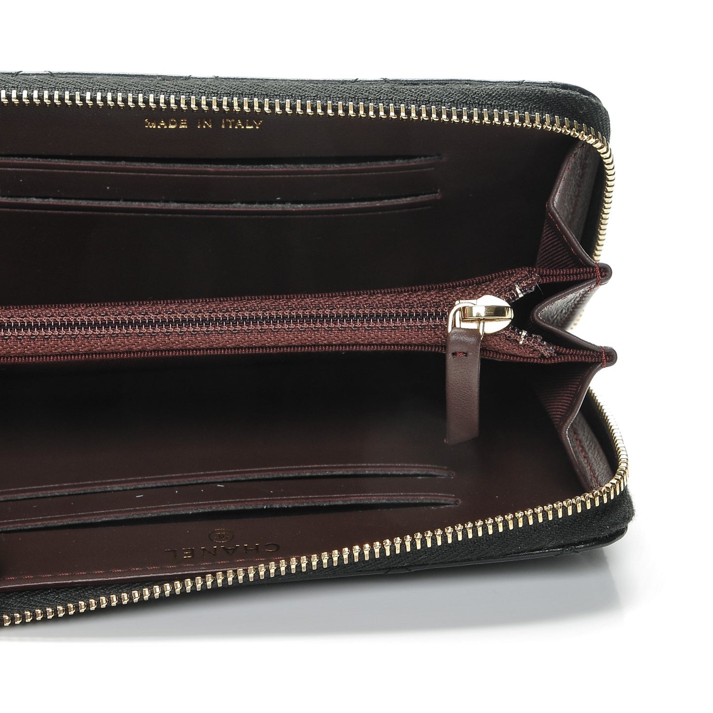 Aged Calfskin Quilted Small Lucky Charms 2.55 Reissue Zip Around Wallet Black