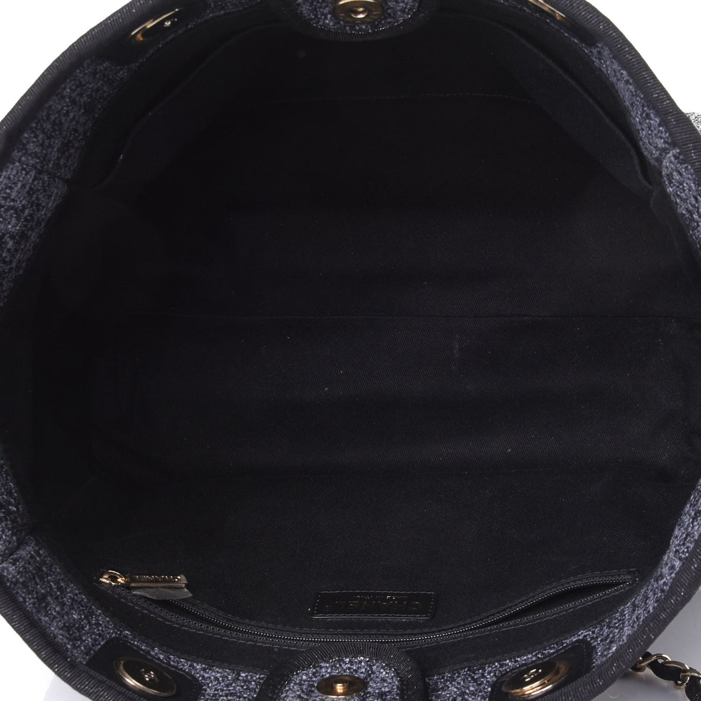 Woven Straw Raffia Small Deauville Tote Charcoal